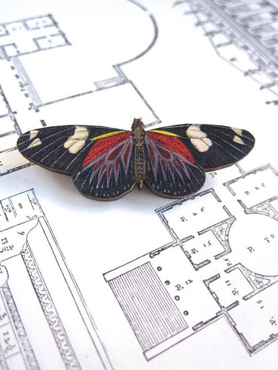 Schwarze Schmetterling Brosche Insekt Schmuck Schwarze Schmetterling Brosche Insekt Schmuck von CircaAD