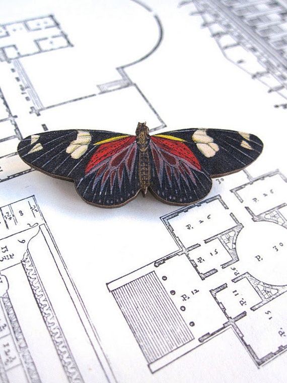 Schwarze Schmetterling Brosche Insekt Schmuck Schwarze Schmetterling Brosche Insekt Schmuck von CircaAD
