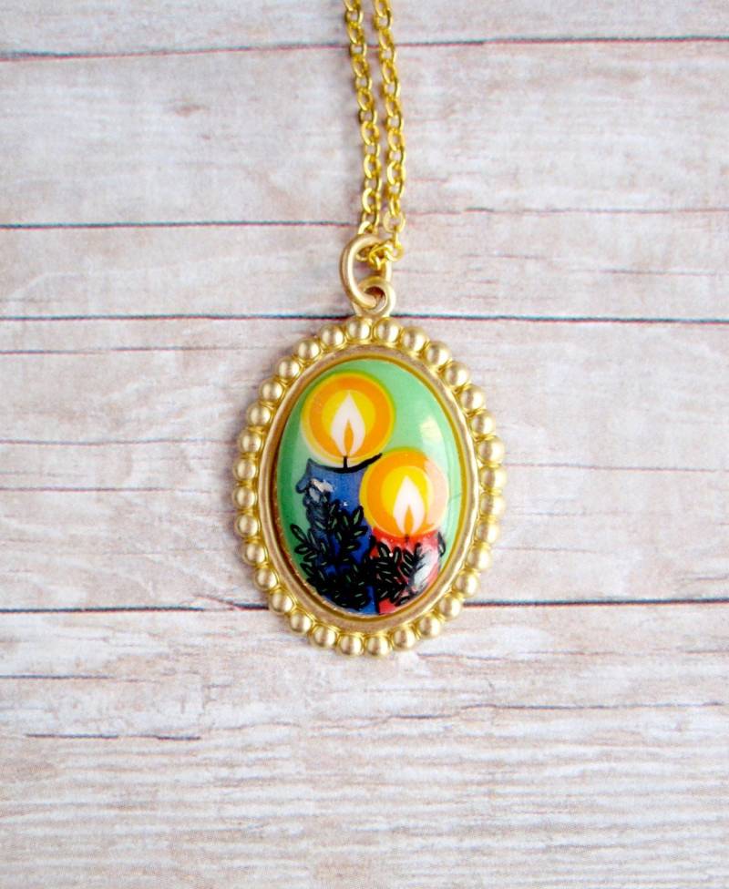 Weihnachten Halskette Kerzen Hostessen Geschenk Urlaub Schmuck von CircaAD