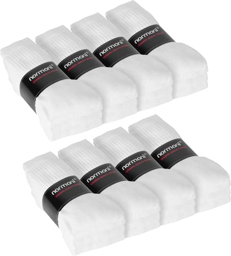 Circle Five 16 Paar Arbeits- und Sportsocken – Atmungsaktiv & Strapazierfähig – Aus 65 % Baumwolle – Für Herren & Damen, Ideal für Beruf, Sport & Freizeit Farbe Weiß Größe 43/46 von Circle Five