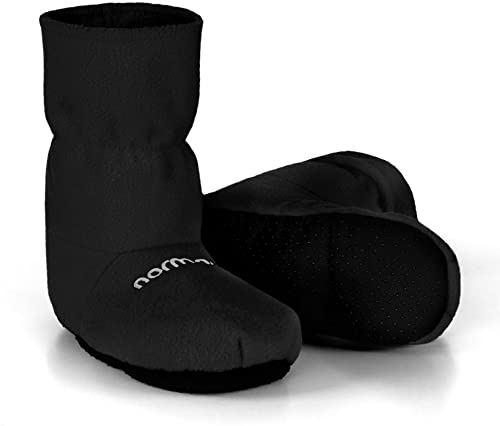 Circle Five Mikrowellen Hausschuhe mit Leinsamen Füllung Körnerpantoffeln mit hoher Schaft für Damen und Herren Farbe Schwarz Größe 36-40 von Circle Five