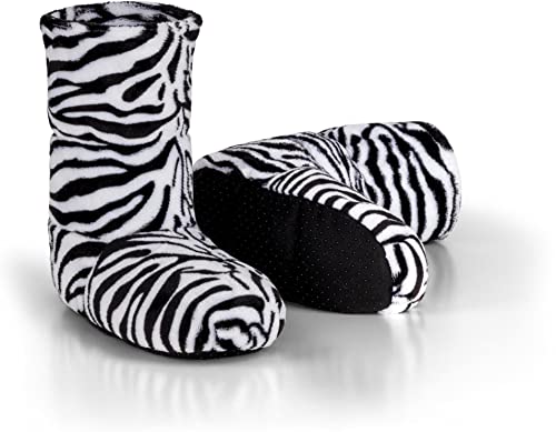 Circle Five Mikrowellen Hausschuhe mit Leinsamen Füllung Körnerpantoffeln mit hoher Schaft für Damen und Herren Farbe Zebra Größe 36-40 von Circle Five