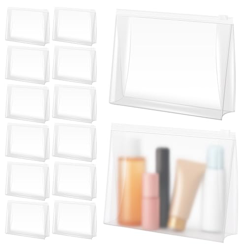 Circloophs Transparente Make-up-Tasche, Organizer, Kosmetiktasche mit Reißverschluss, frosted, 10" x 7" x 2.6", Modern von Circloophs