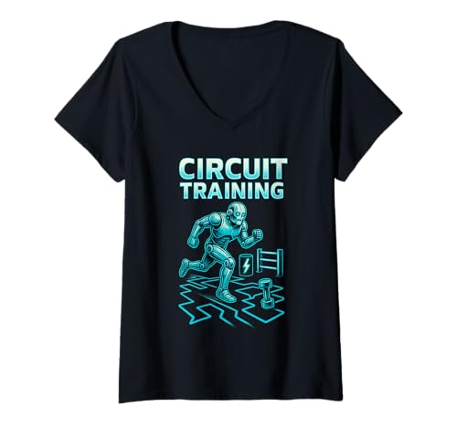 Damen Circuit Trainingsroboter - Sci Fi Gym Fitness Nerd Workout T-Shirt mit V-Ausschnitt Damen Circuit Trainingsroboter - Sci Fi Gym Fitness Nerd Workout T-Shirt mit V-Ausschnitt von Circuit Training Robot Sci Fi Gym Nerd Workout
