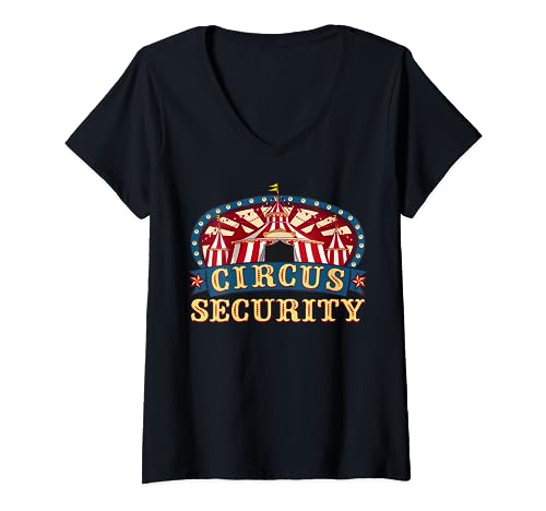 Damen Zirkus Security I Zirkus Motto Geburtstagsparty T-Shirt mit V-Ausschnitt von Circus Theme Party Decorations Supplies