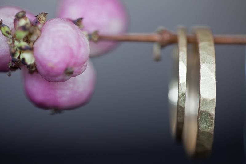 Trauringe Hammerschlag, 585 Eheringe Set, Echt Gold Ringe Minimal, Eheringen Mit Hammerstruktur, Gehämmerte Matt, Berlin von Cirer