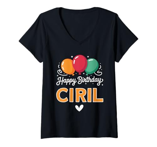 Damen Alles Gute zum Geburtstag Spruch Ciril T-Shirt mit V-Ausschnitt Damen Alles Gute zum Geburtstag Spruch Ciril T-Shirt mit V-Ausschnitt von Ciril Name Spruch für Geburtstag