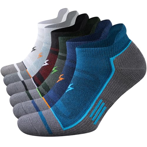 Cirorld Sneaker Socken Herren Dame, 6 Paar Atmungsaktiv Sportsocken Kurze Laufsocken, Anti-blasen Baumwolle Kompressionssocken für Laufen, Sport, Arbeit, Wandern, Radfahren, Unisex 43-46 37-42 von Cirorld