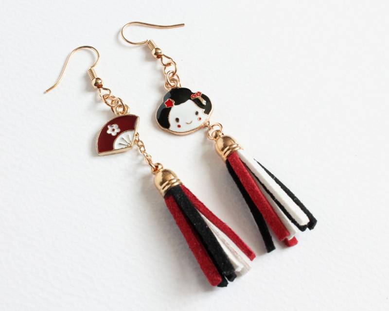 Japan Geisha Und Fächer Ohrringe von CissyPixie