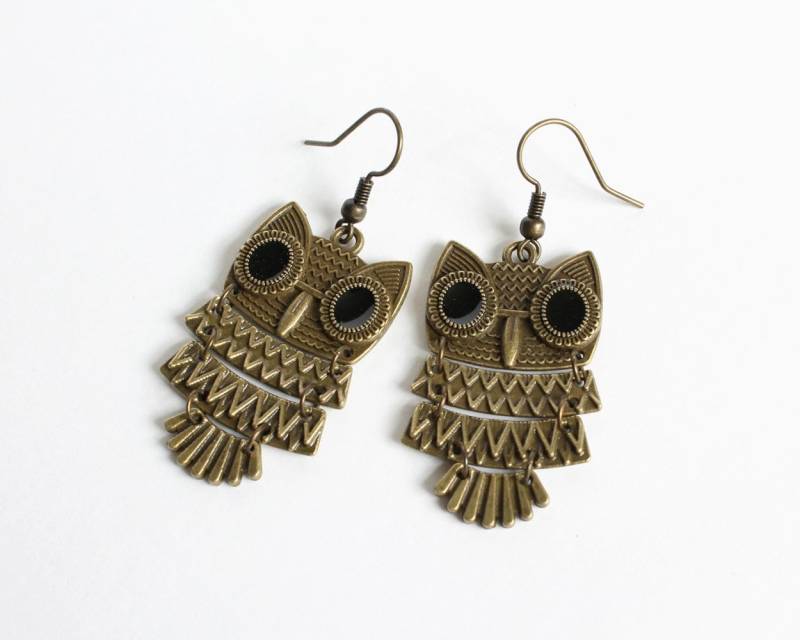 Layered Eulen Bronze Ohrringe Layered Eulen Bronze Ohrringe von CissyPixie