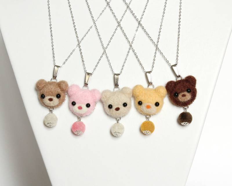 Nadel Gefilzte Wolle Bär Halskette Oder Brosche Ring Schalnadel von CissyPixie