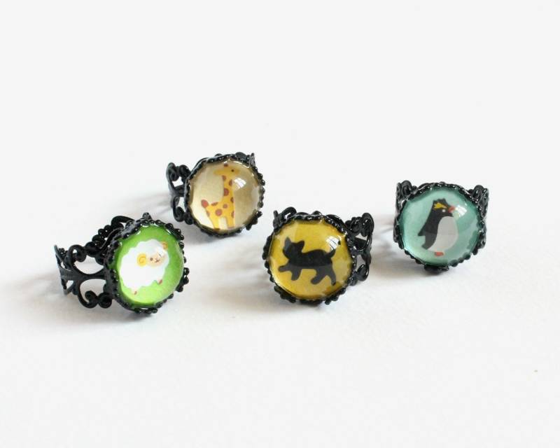 Niedlicher Tierring | Katze/Giraffe/Pinguin/Schaf Niedlicher Tierring | Katze/Giraffe/Pinguin/Schaf von CissyPixie