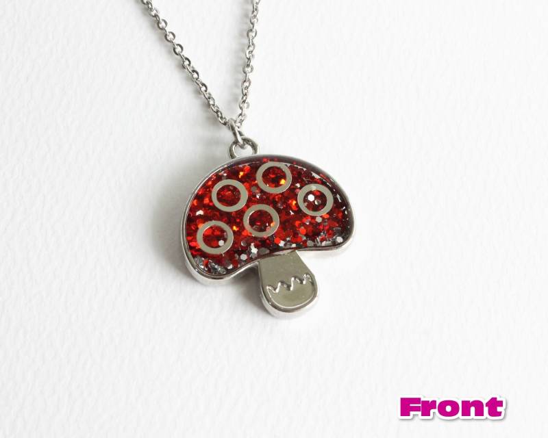 Rote Glitzer Pilz Halskette Rote Glitzer Pilz Halskette von CissyPixie