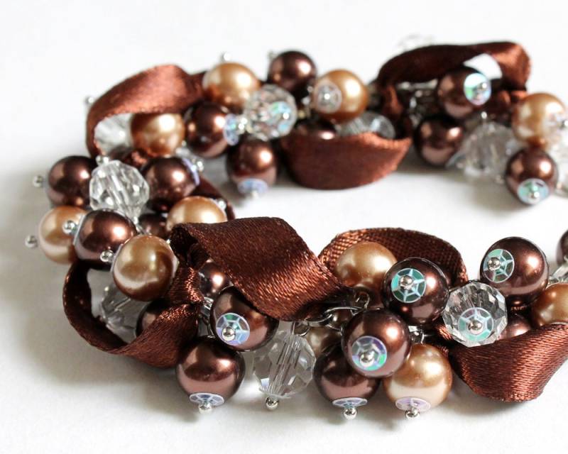 Schokolade Braune Cluster Armband Und Ohrringe Set Schokolade Braune Cluster Armband Und Ohrringe Set von CissyPixie