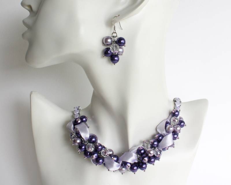 Set Aus Dunklem Lila Und Lavendel Anhänger Ohrringe Set Aus Dunklem Lila Und Lavendel Anhänger Ohrringe von CissyPixie