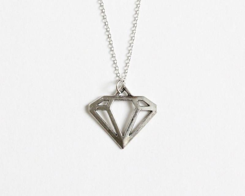Silber Diamant Form Halskette Silber Diamant Form Halskette von CissyPixie