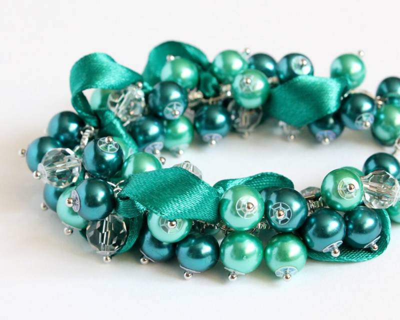 Türkis Cluster Armband Und Ohrringe Set von CissyPixie