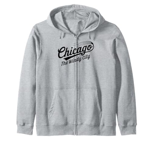 Chicago IL Die windige Stadt für Männer und Frauen. Kapuzenjacke Chicago IL Die windige Stadt für Männer und Frauen. Kapuzenjacke von Cities Brought to Life Products