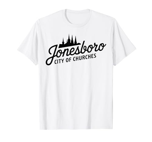Jonesboro AR Stadt der Kirchen für Männer und Frauen. T-Shirt Jonesboro AR Stadt der Kirchen für Männer und Frauen. T-Shirt von Cities Brought to Life Products