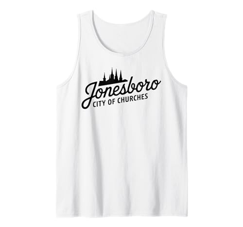 Jonesboro AR Stadt der Kirchen für Männer und Frauen. Tank Top Jonesboro AR Stadt der Kirchen für Männer und Frauen. Tank Top von Cities Brought to Life Products