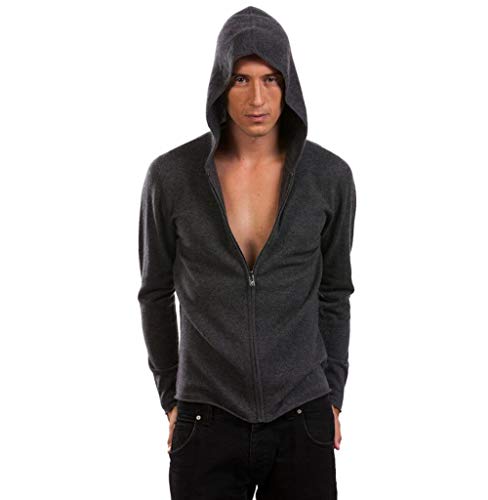 Citizen Cashmere Herren Pullover Hoodie - Pure Kaschmir mit Langen Ärmeln Slim Fit Schnitt und handgestrickt von Citizen Cashmere