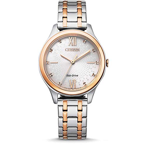 Citizen Damen Analog Eco-Drive Uhr mit Edelstahl Armband EM0506-77A von CITIZEN