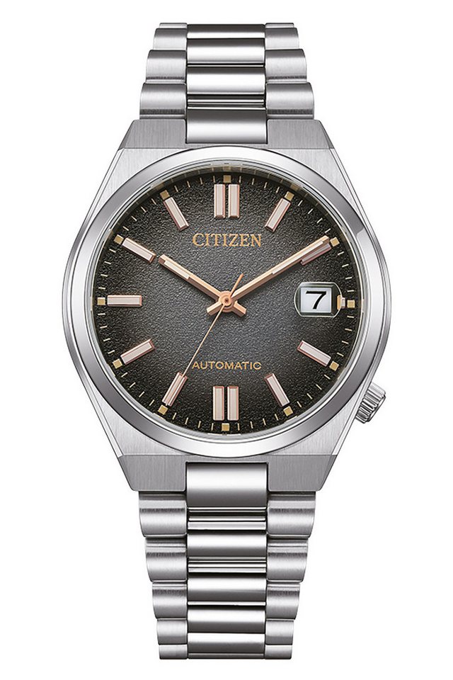 Citizen Automatikuhr Armbanduhr Automatik Tsuyosa Time Slip Anthrazit von Citizen