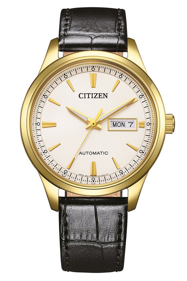 Citizen Automatikuhr Herren-mit Lederband Goldfarben von Citizen