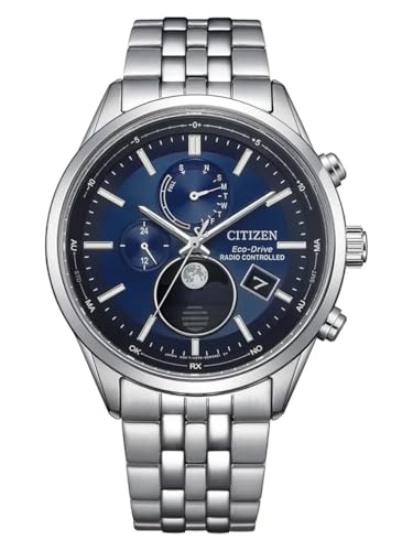 Citizen BY1030-50L Herren Funk-Solar Uhr mit Mondphase Edelstahl Silberfarben mit Gliederband von Citizen