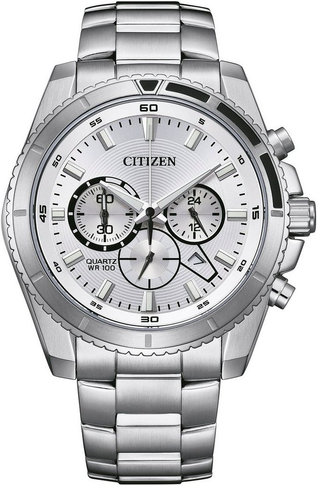 Citizen Chronograph AN8200-50A, Armbanduhr, Quarzuhr, Herrenuhr, Edelstahlarmband von Citizen
