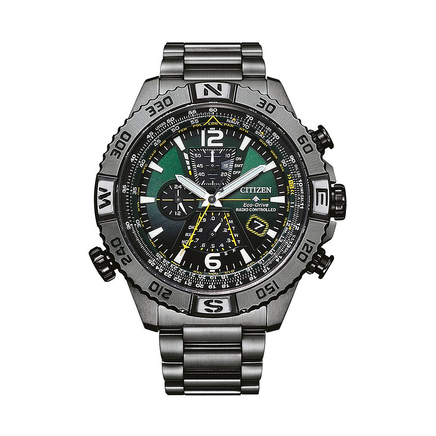 Citizen Chronograph Promaster Sky Funkuhr Eco Drive AT8227-56X Edelstahl von Citizen