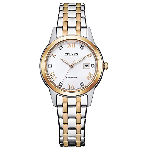 Citizen Damen Eco-Drive Solar Armband-Uhr aus Edelstahl mit Edelstahl Band - L Elegance - FE1246-85A von CITIZEN