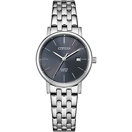 Citizen Damen Analog Quarz Uhr mit Edelstahl Armband EU6090-54A, Grau von CITIZEN