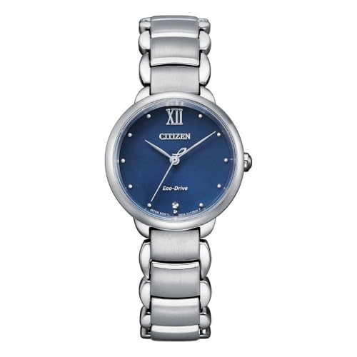 CITIZEN Damen Analog Quarz Uhr mit Edelstahl Armband EM0920-86L, Blau von CITIZEN