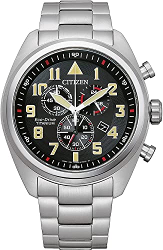 CITIZEN Herren Analog Quarz Uhr mit Titan Armband AT2480-81E, Schwarz von Citizen