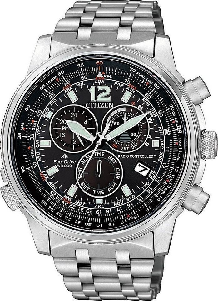 Citizen Funkchronograph CB5860-86E, Armbanduhr, Herrenuhr, Solar, Stoppfunktion, bis 20 bar wasserdicht von Citizen