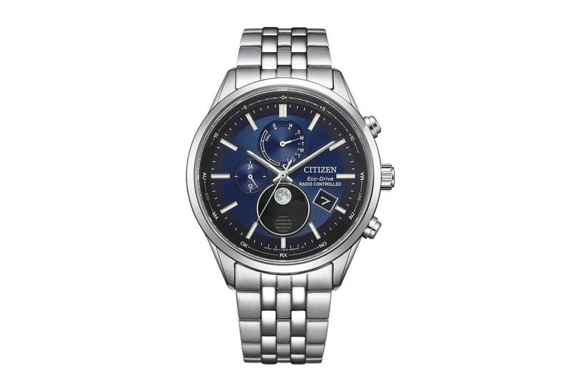 Citizen Funkuhr Funkuhren Mondphase BY1030-50L, Quarzuhr, Armbanduhr, Herrenuhr, Edelstahlarmband, analog, Big Date von Citizen