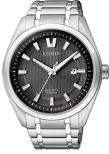 CITIZEN Herren Analog Quarz Uhr mit Titan Armband AW1240-57E, Schwarz von CITIZEN