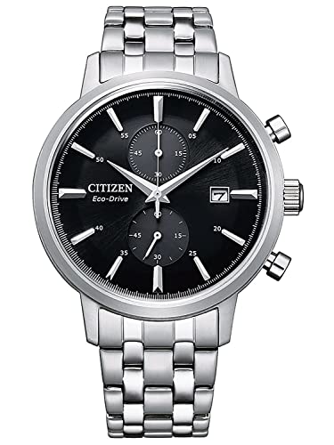 CITIZEN Herren Analog Quarz Uhr mit Edelstahl Armband CA7060-88E, Schwarz von CITIZEN