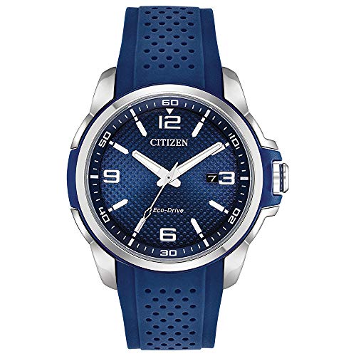 CITIZEN Herren analog Eco-Drive Uhr mit Polyurethan Armband AW1158-05L von CITIZEN