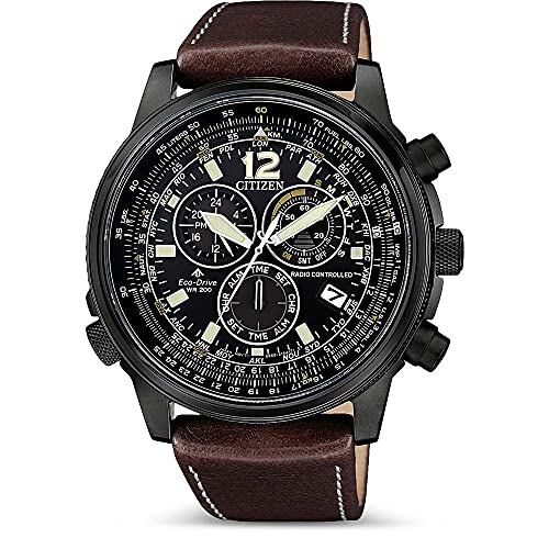 Citizen Men's Chronograph Eco-Drive Uhr mit Leder Armband CB5865-15E von Citizen