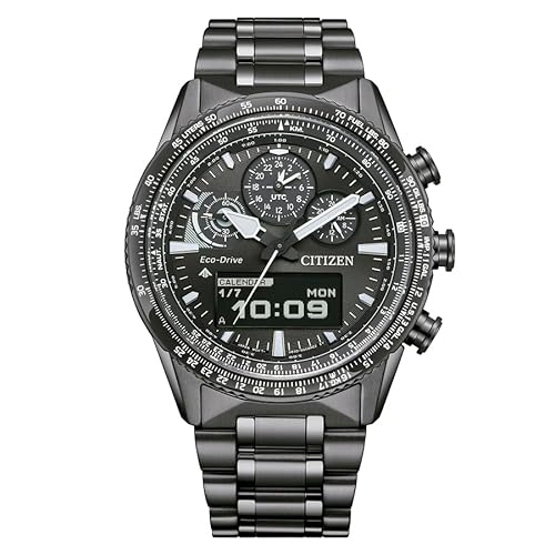 Citizen Promaster Sky Pilot JV2005-58E Eco-Drive U830 Multifunktionsuhr, Stahl IP Grau, Zifferblatt schwarz, 20 ATM von Citizen