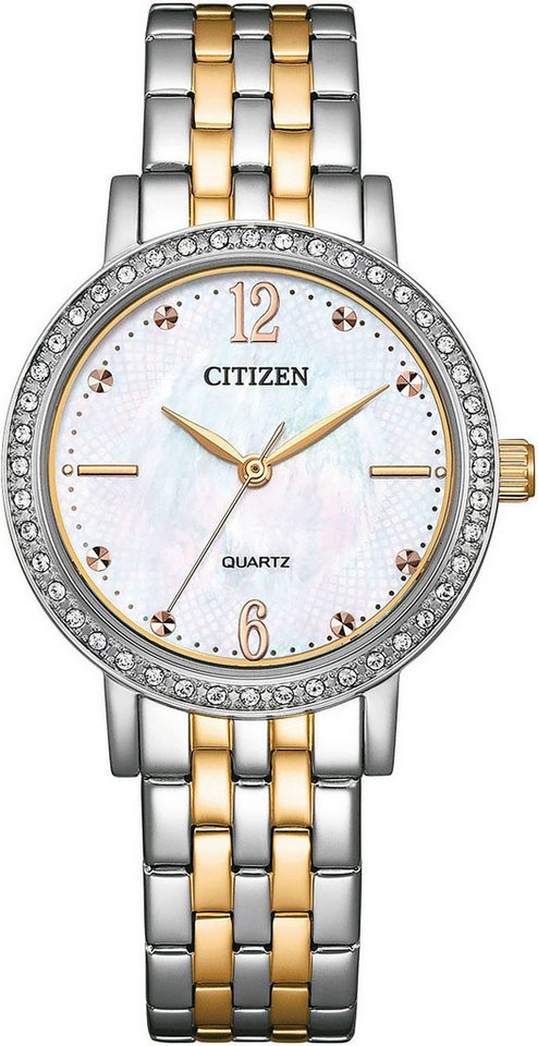 Citizen Quarzuhr EL3106-59D, Armbanduhr, Damenuhr, Edelstahlarmband, analog von Citizen