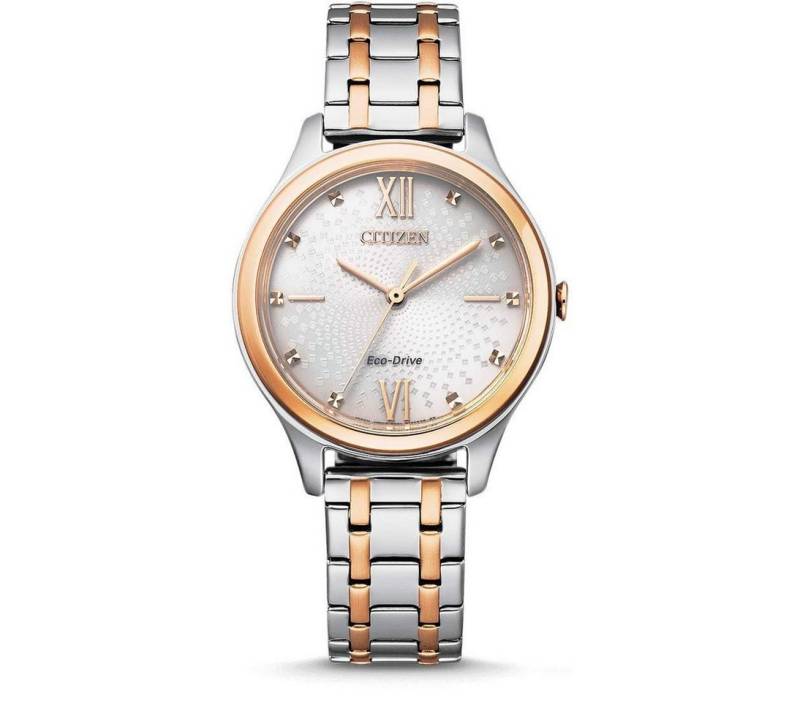 Citizen Solaruhr, Damen Analog Eco-Drive Uhr mit Edelstahl Armband EM0506-77A von Citizen
