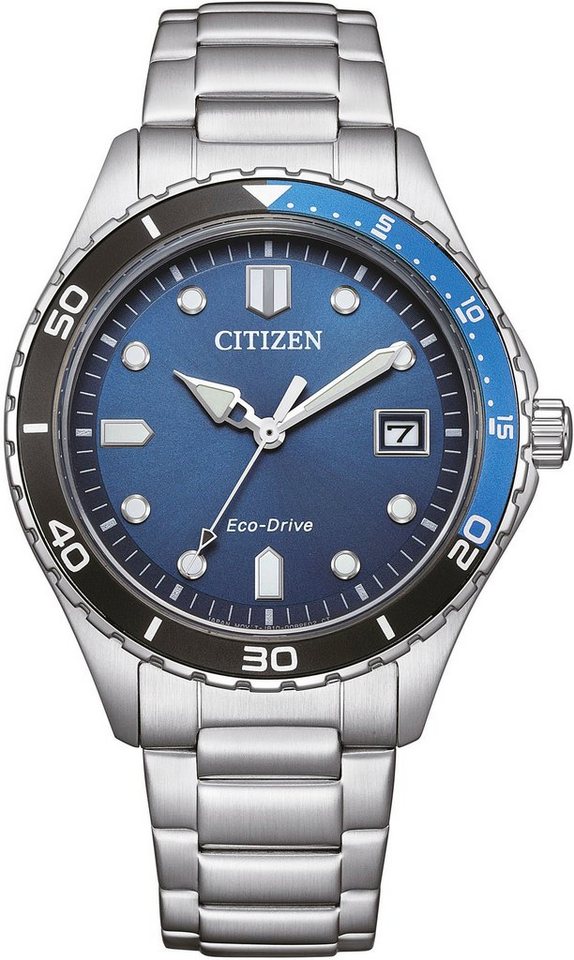 Citizen Solaruhr AW1821-89L, Armbanduhr, Herrenuhr, Damenuhr, Edelstahlarmband, bis 10 bar wasserd. von Citizen