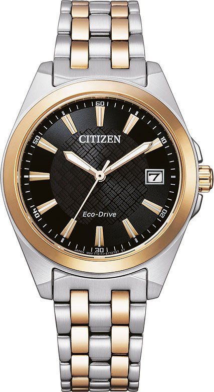 Citizen Solaruhr EO1213-85E, Armbanduhr, Damenuhr, Edelstahlarmband, bis 10 bar wasserdicht, Datum von Citizen