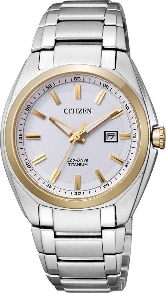 Citizen Titanuhr Super Titanium EW2214-52A, Armbanduhr, Damenuhr, Solar, Titanarmband, Saphirglas von Citizen