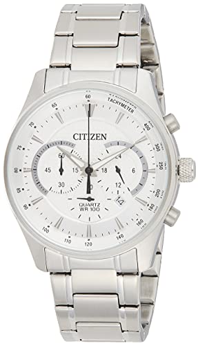 Citizen Unisex Analog Quarz Uhr mit Edelstahl Armband AN8190-51A, silber, Modern von Citizen