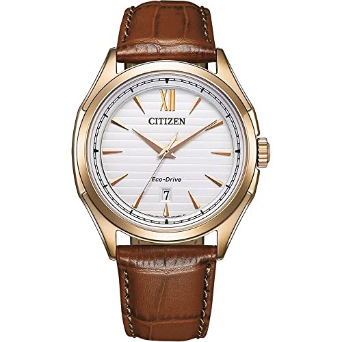 CITIZEN Herren Analog Japanisches Quarzwerk Uhr mit Leder Armband AW1753-10A von CITIZEN