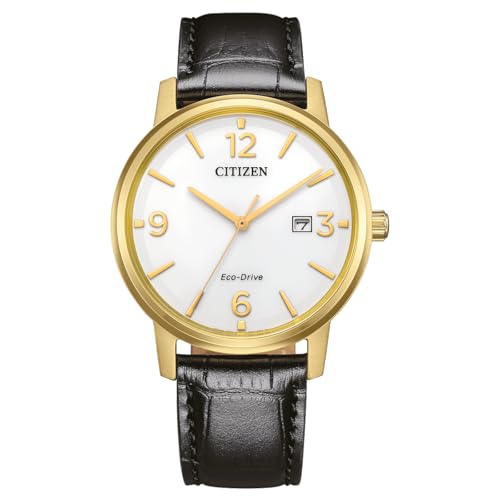 CITIZEN Herren Analog Eco-Drive Uhr mit Leder Armband BM6756-01A von Citizen
